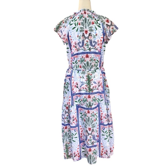 Loft Mermaid Garden Cotton Midi Dress Size Petite Small - Picture 4 of 9